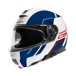 Schuberth C5 Master Motorhelm -Motorfiets Uitrusting C5 master wit blauw voorzijde a9da