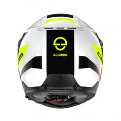 Schuberth C5 Eclipse Motorhelm -Motorfiets Uitrusting c5 eclipse wit geel achterzijde b845