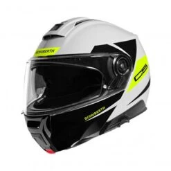 Schuberth C5 Eclipse Motorhelm -Motorfiets Uitrusting c5 eclipse wit geel voorzijde ce24