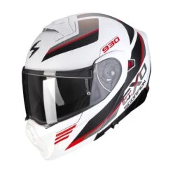 Scorpion Exo-930 Navig Motorhelm -Motorfiets Uitrusting scorpion exo 930 navig wit rood 6752