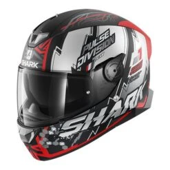 Shark Skwal 2 LED Noxxys Motorhelm -Motorfiets Uitrusting shark skwal 2 led noxxys zilver rood 525b